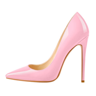 8cm 10cm 12cm Pink Pointed Toe Slip On High Heel Pumps