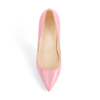 8cm 10cm 12cm Pink Pointed Toe Slip On High Heel Pumps