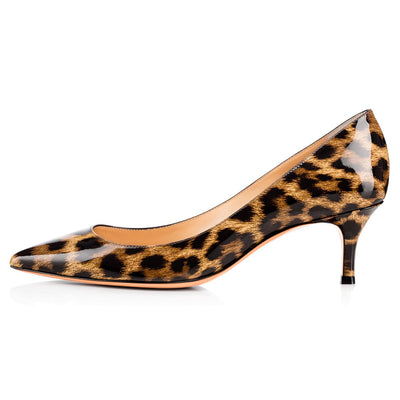 Leopard Pointed Toe Slip On Pumps