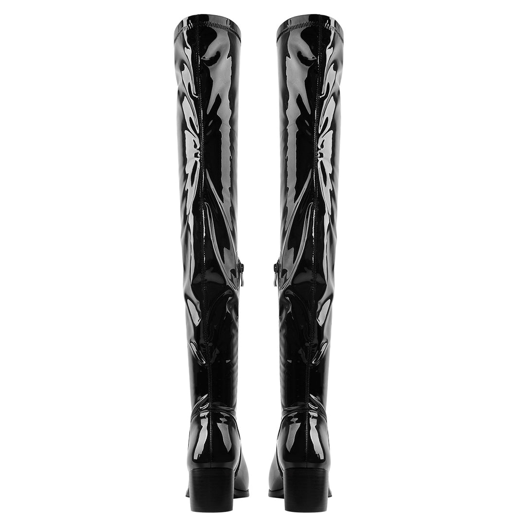Black Patent Leather Over The Knee Boots – Onlymaker Black Patent Leather Over The Knee Boots – Onlymaker