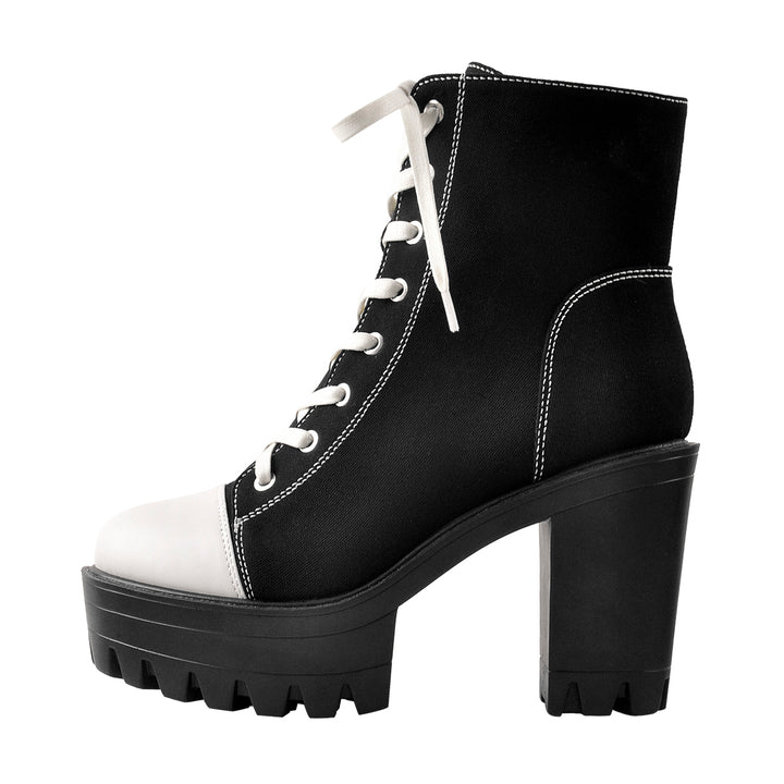 Platform Lace Up Canvas Boots – Onlymaker
