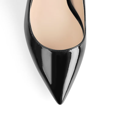 Patent Leather Ankle Chains Pointed Toe Pumps