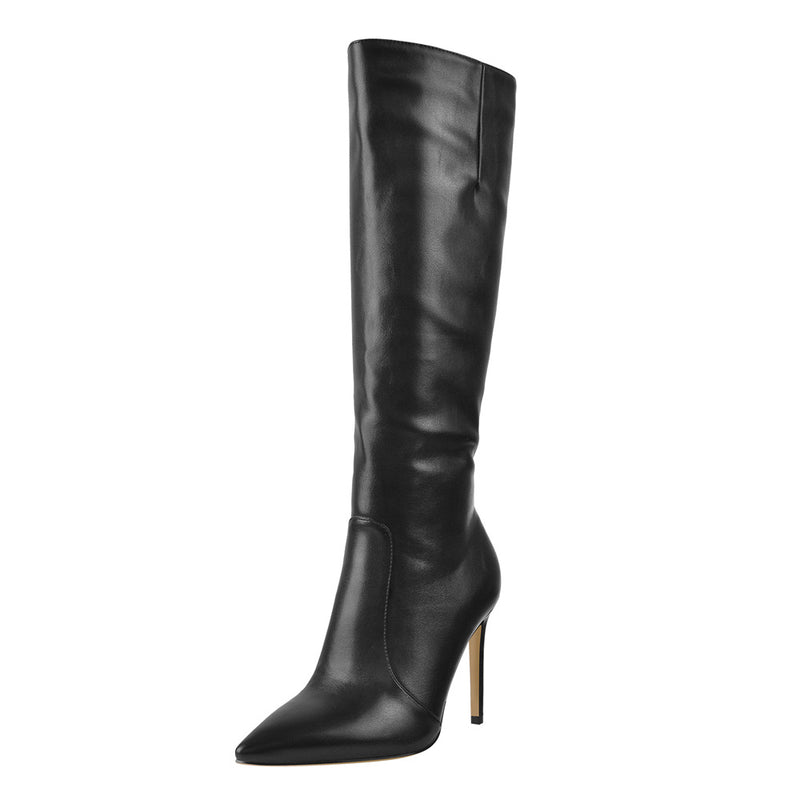 Pointed Toe Stiletto Zip Knee High Boots – Onlymaker