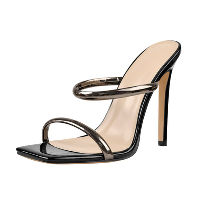 Square Toe High Heel Stiletto Sandals