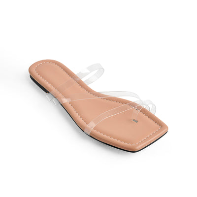 Clear Band Flat Sandals Mules