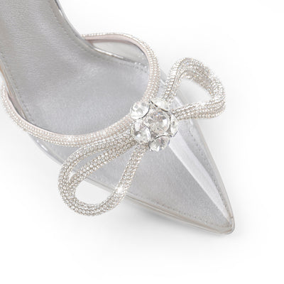 Rhinestone Bow Pointed Toe High Heel Sandals