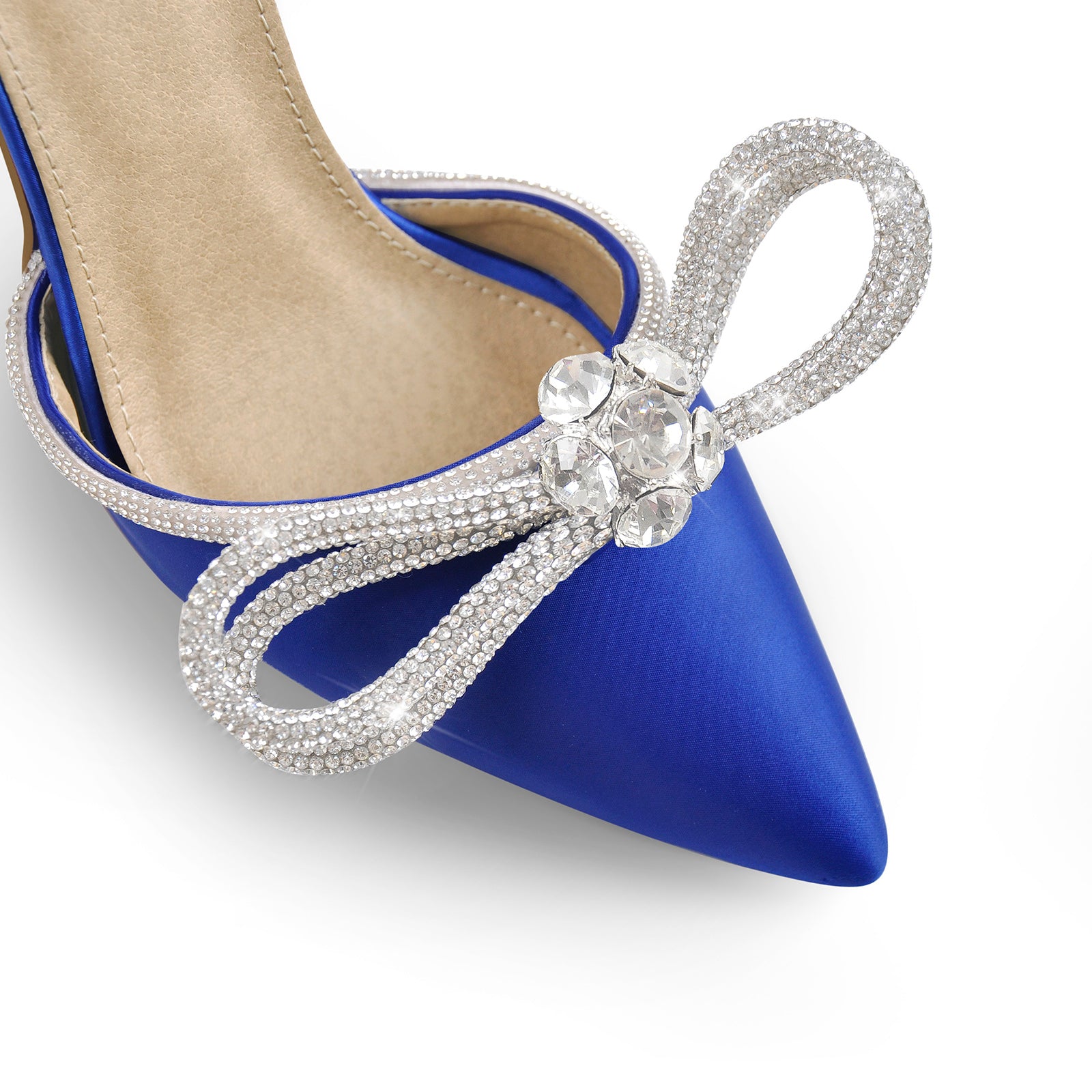 Rhinestone Bow Pointed Toe High Heel Sandals – Onlymaker