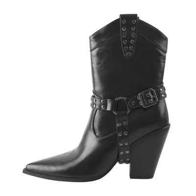 Pointed Toe Black Cowgirl Boots