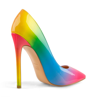 Rainbow Pointed Toe Stilettos Pumps