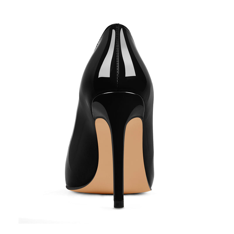 Patent Black Pointed Toe High Heel Stiletto Pumps – Onlymaker