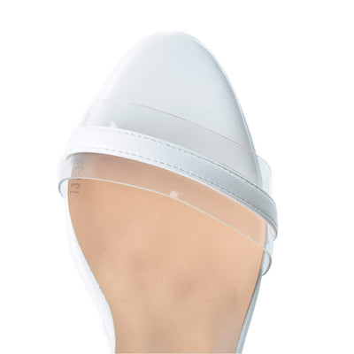 White Platform Ankle Strap High Heels Women Concise Sandals
