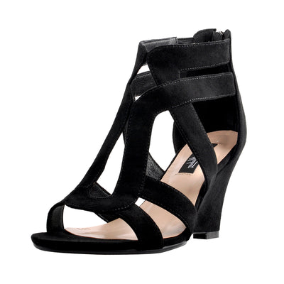 Gladiator Cut Out Open Toe Wedge Sandals