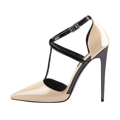 Pointed Toe T-strap Stiletto High Heel Pumps