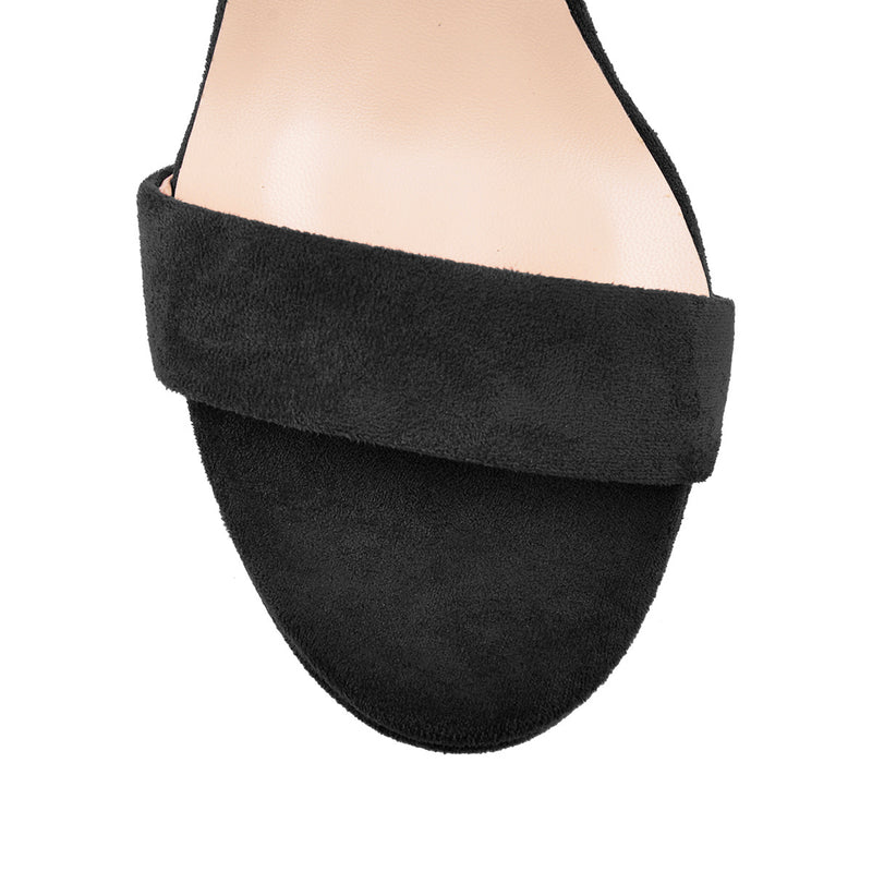 Black Platform Chunky High Heel Lace Up Sandals