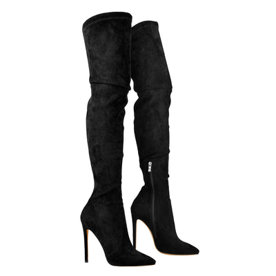 Stretch Over the Knee High Boots Pointed Toe Stiletto Booties