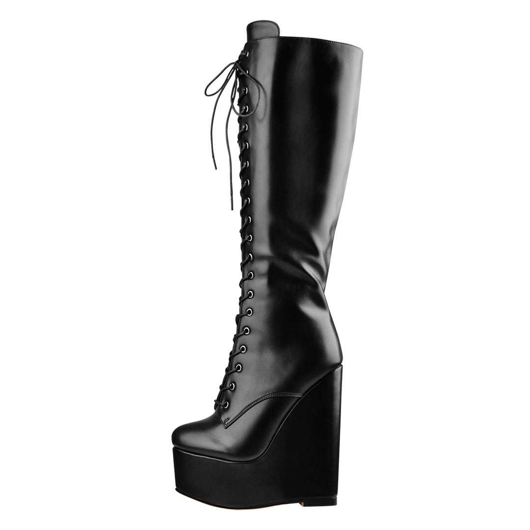 [OPEN THE DOOR] Platform leather walker middle boots/ 追跡付 Amazon.com | AMINUGAL Black Platform Combat Boots - Women's