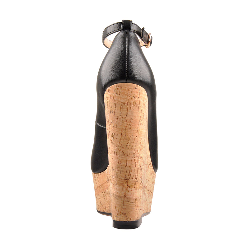 thumbnail image 2 of Onlymaker Women's Platform Wedge Heels - Round Toe Ankle Strap Pumps (US 5-15, EU 35-46) 2 of 3