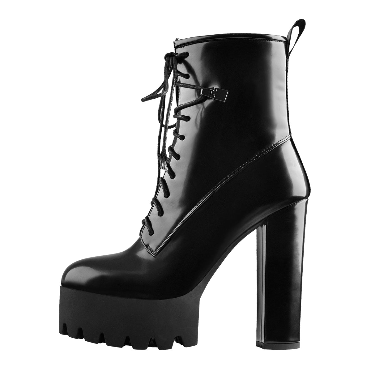 Lace Up Platform Round Toe Chunky Heels Ankle Boots – Onlymaker