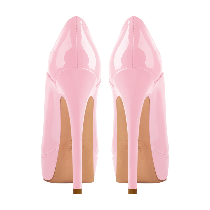 Pink Platform Lace-up Stiletto Ankle Boots