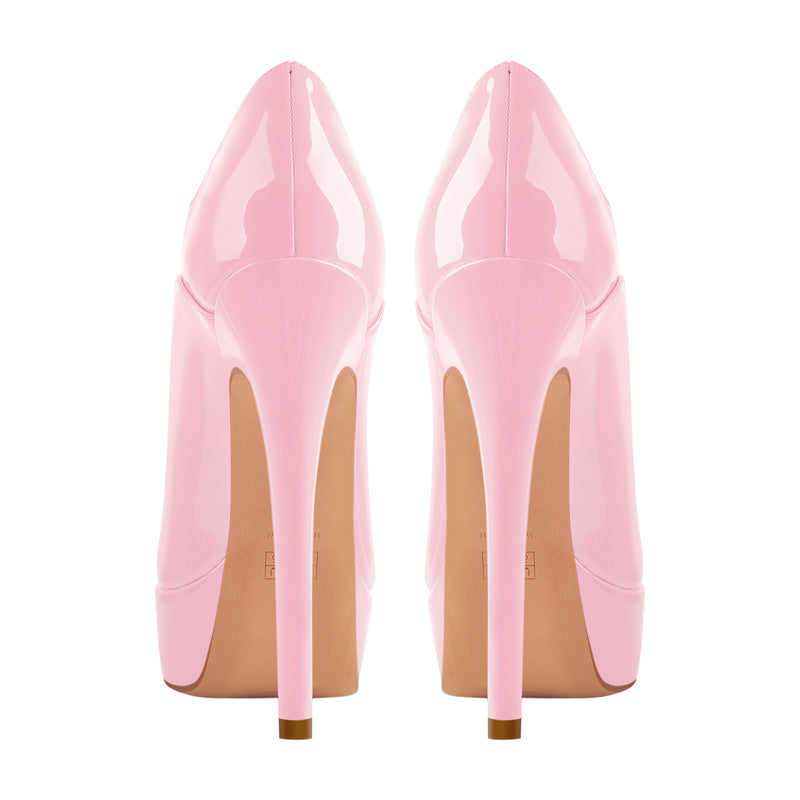 Pink Platform Lace-up Stiletto Ankle Boots