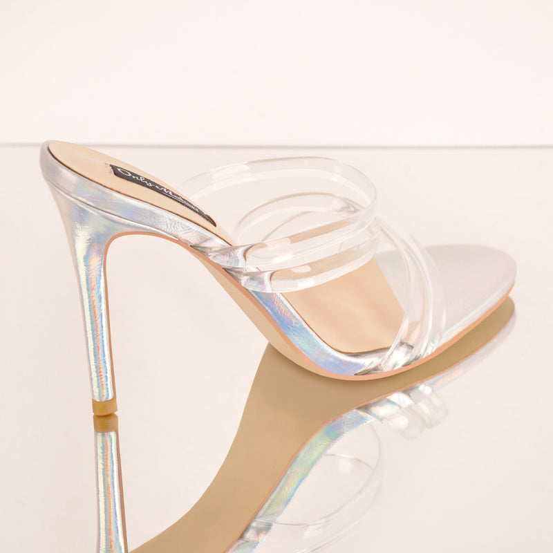 Colorful High Heel Clear Band Stiletto Sandals