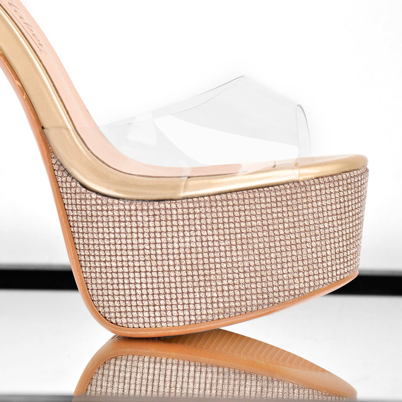 Clear PVC Ankle Strap Buckle Stiletto High Heel Sandals