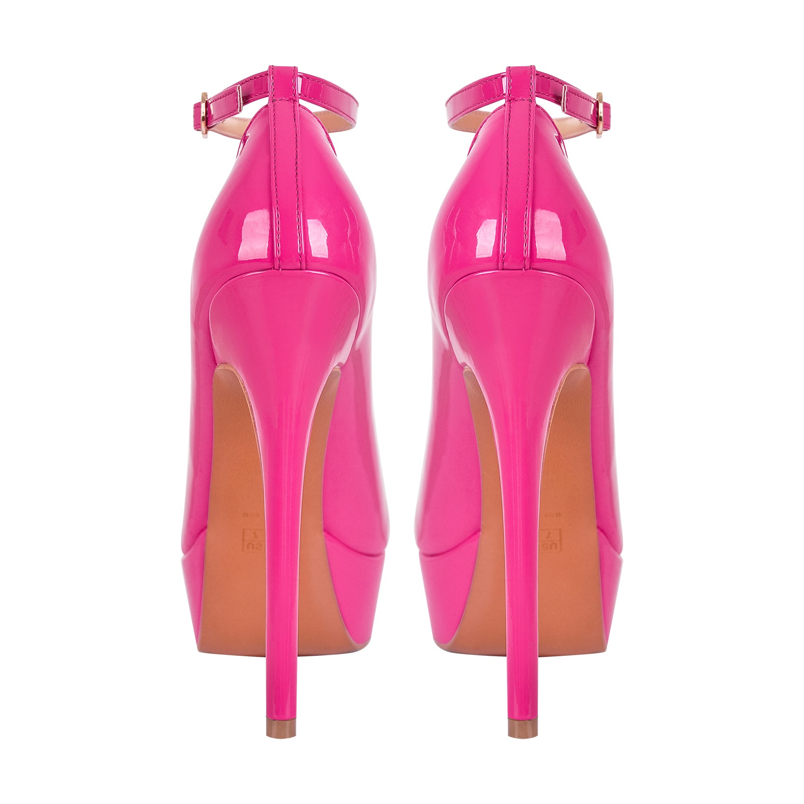 Round Toe Ankle Strap Platform Stiletto Pumps â Onlymaker