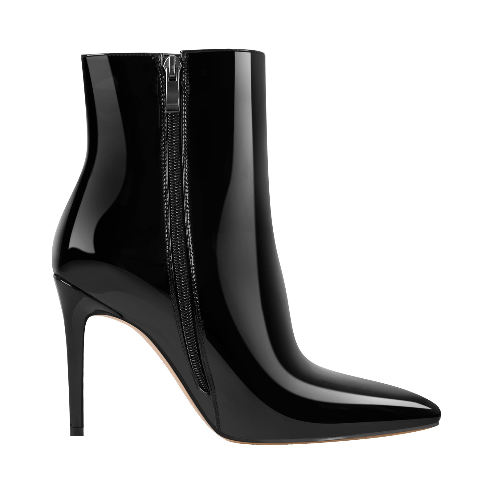Pointed Toe Stiletto Patent Ankle Boots – Onlymaker