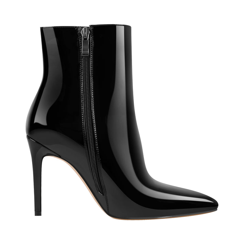 Pointed Toe Stiletto Patent Ankle Boots
