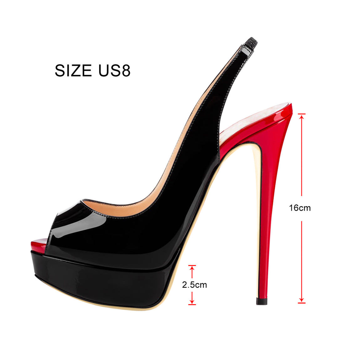 ミーミー Platform High Heel Peep Toe Slingback Sandals – Onlymaker