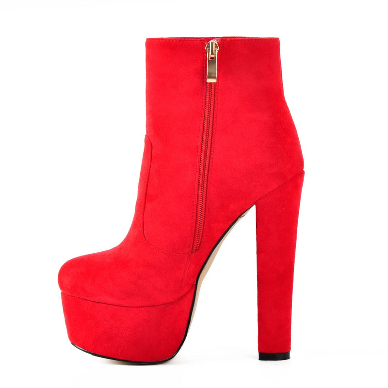 Suede Platform Chunky Heel Elastic Ankle Boots – Onlymaker