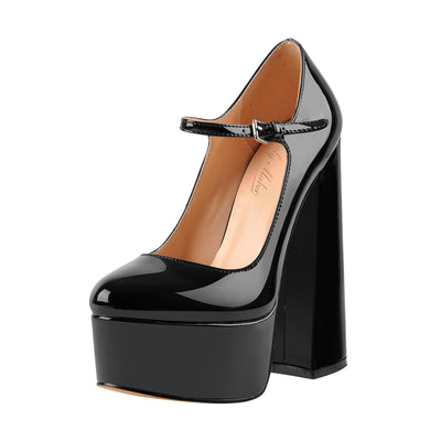 Mary Jane Platform Chunky High Heels Pumps