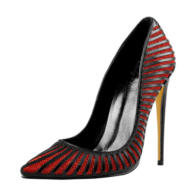 Black Red Silver Yellow Basic Pumps Pointed Toe Stilettos – Onlymaker