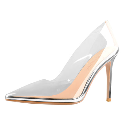 Transparent Pointed Toe Slip on High Heel Stiletto Pumps – Onlymaker