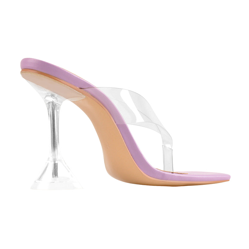 Square Toe Transparent Tapered High Heel Sandals – Onlymaker