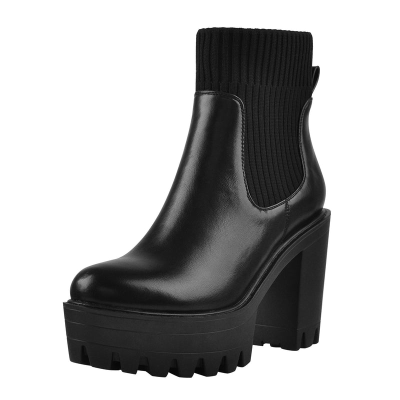 Round Toe Platform Chelsea Boots